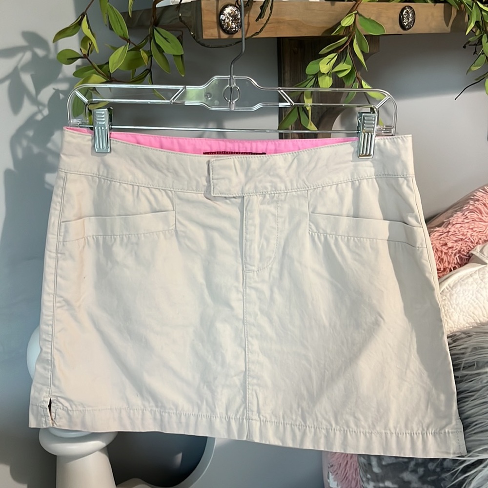 Khaki Cotton Skirt Mini A Line Womens 5 SO